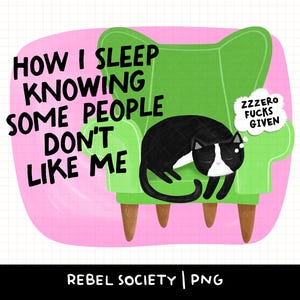 Zero fucks gegeben Snarky schwarze Katze PNG Hand illustriert sarkastische Hündin Zickig Lustig Niedlich Trendy PNG Aufkleber Design Becher Designs, Beliebte PNG