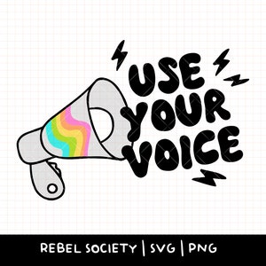 Use sua voz SVG Ativista Megafone Fale alto Destrua o patriarcado Ativismo Igualdade Feminismo Feminista BLm LGBTQ Pró-escolha Direitos ao aborto