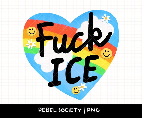 Fuck Ice Social Justice PNG Big Fan of Human Rights Fall of Democracy Immigrants Make America Great Hand Illustrated Instant Download