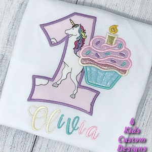Girls Cupcake Birthday Shirt, Embroidered Birthday Shirt, Girls Birthday Shirt, Cupcake Birthday Outfit, Cupcake Birthday Party