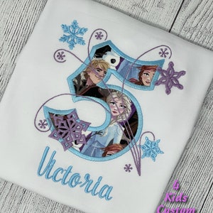 Frozen Embroidered Birthday Shirt, Elsa Birthday Shirt, Girls Birthday Shirt, Frozen 2 Shirt, Custom Made Shirt