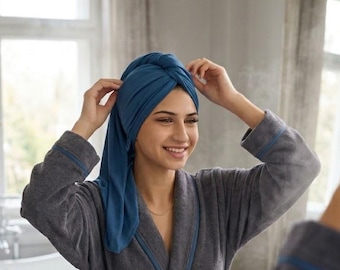 Plopping Haartuch aus Jersey Baumwolle – Anti Frizz Locken Tuch | Curly Girl Methode | Schonendes Haar Trocknen ohne Frottee