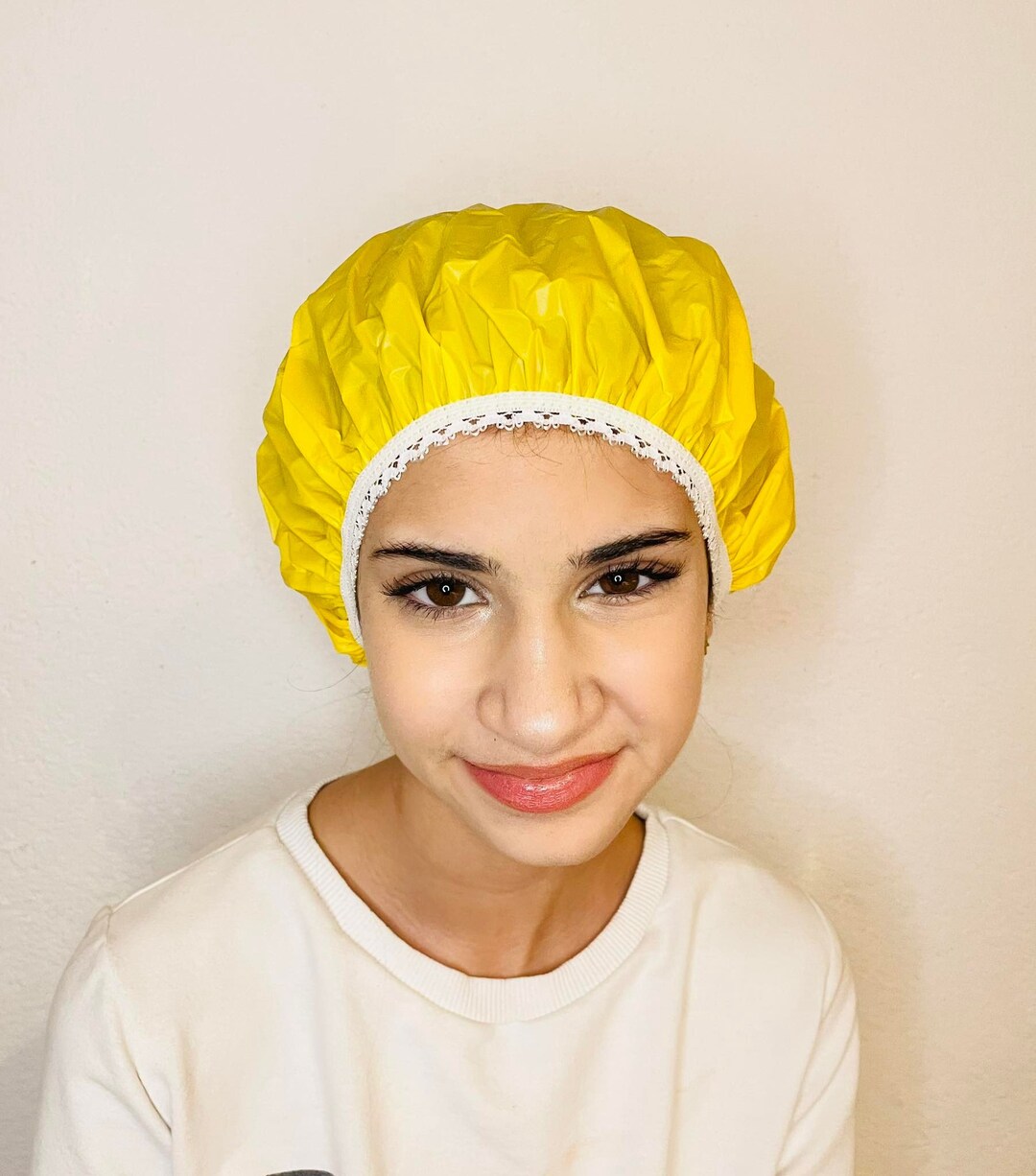 Shower Cap Yellow Showercap Waterproof Shower Cap Etsy