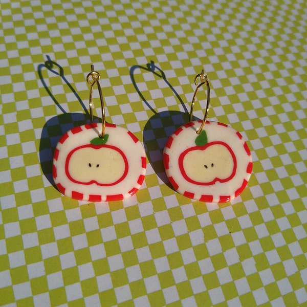 Boucles d'oreilles pendantes bonbon pomme