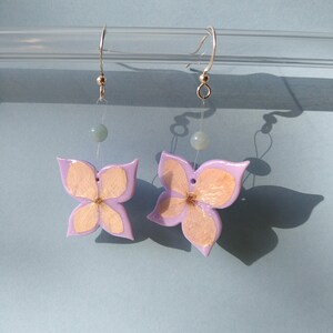 Dried Hydrangea Flower Earrings
