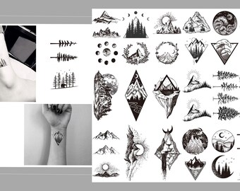 Mountain Geography Temporary Travel Tattoo Combo Pack of - Etsy Mountain Geography Temporary Travel Tattoo Combo Pack of - Etsy