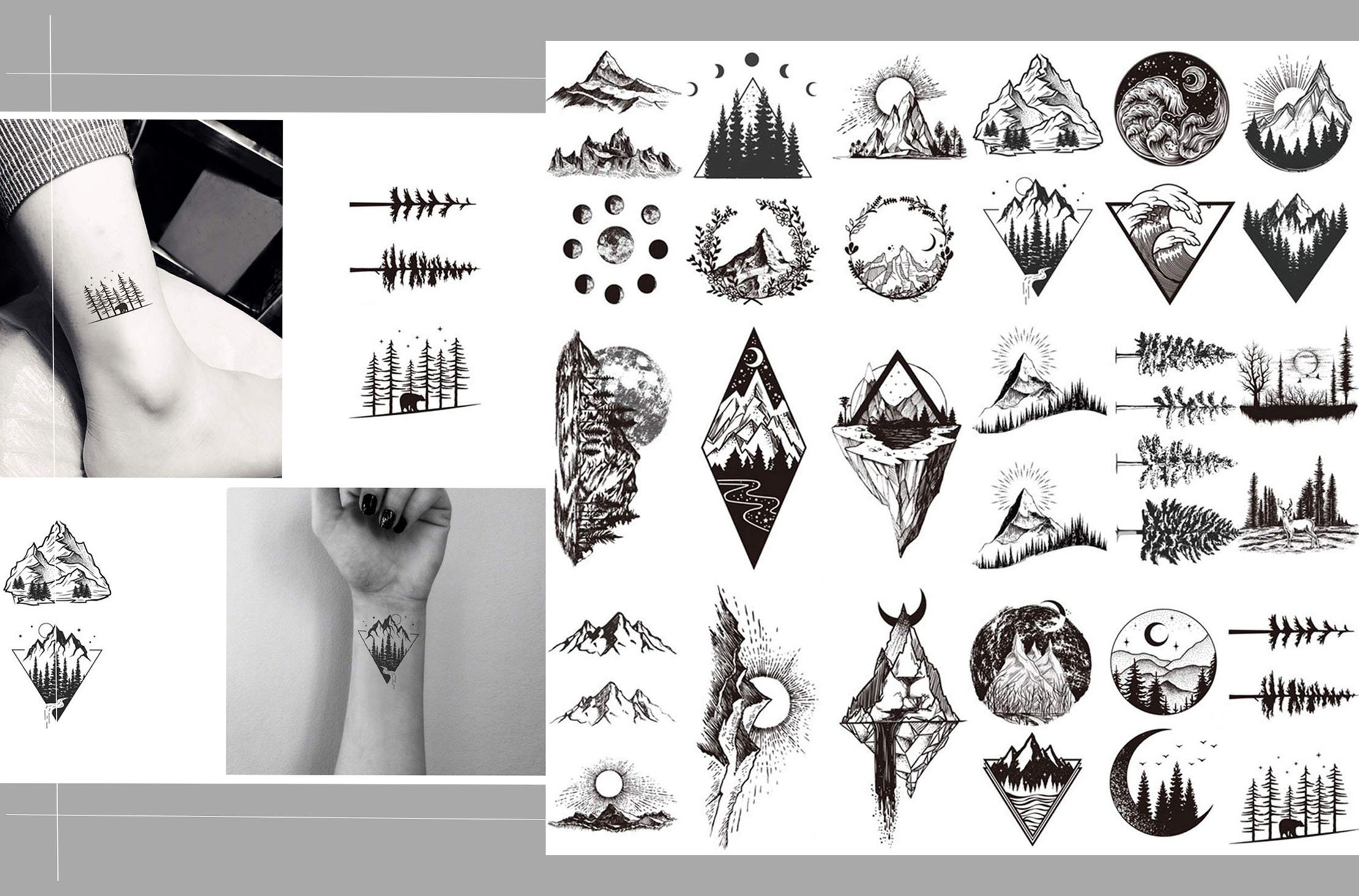 Mountain Geography Temporary Travel Tattoo Combo Pack of - Etsy