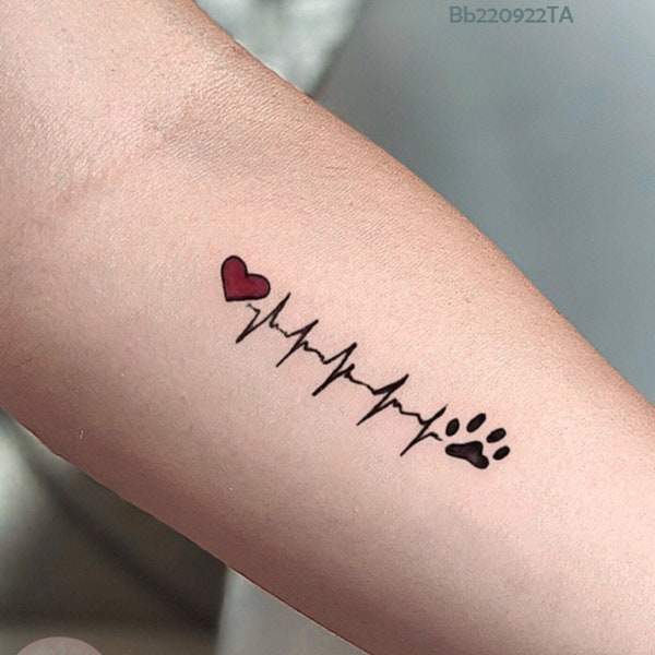 Heart Paw Tattoo - Etsy