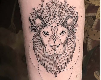 Lion Tattoo Etsy