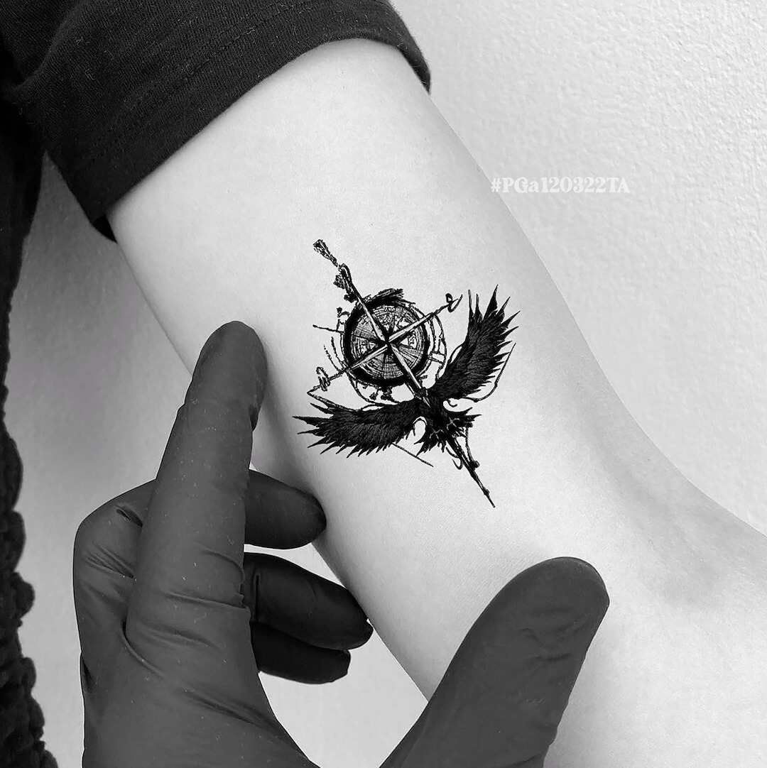Compass And Eagle Tattoo Compass Tattoo Symbolism-True Etsy 日本