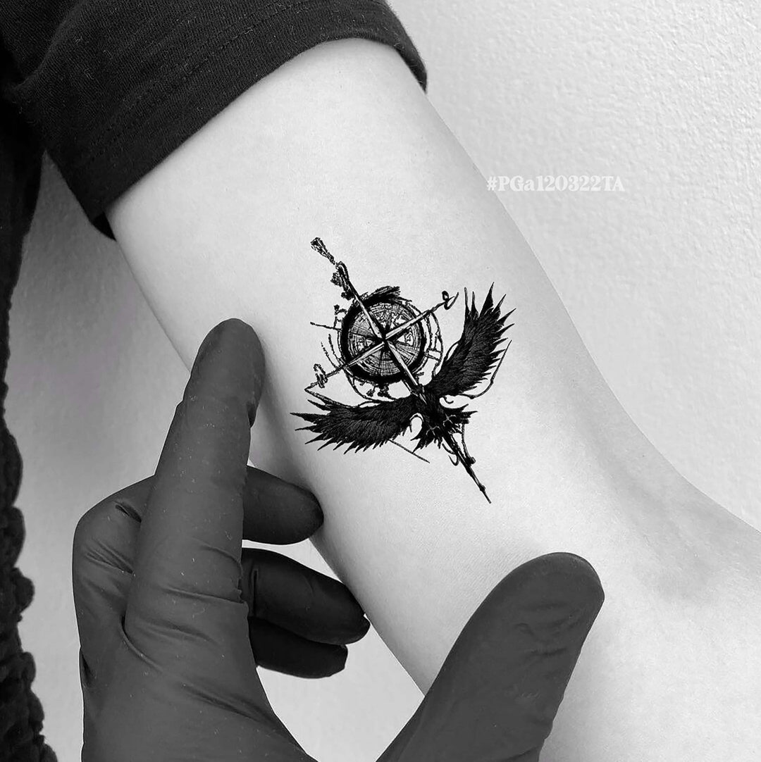 Tatuaje de brújula y águila Simbolismo del tatuaje de la - Etsy España