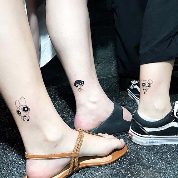 Matching Friendship Tattoo-the Powerpuff Girls Ankle Fake - Etsy Ireland Matching Friendship Tattoo-the Powerpuff Girls Ankle Fake - Etsy Ireland