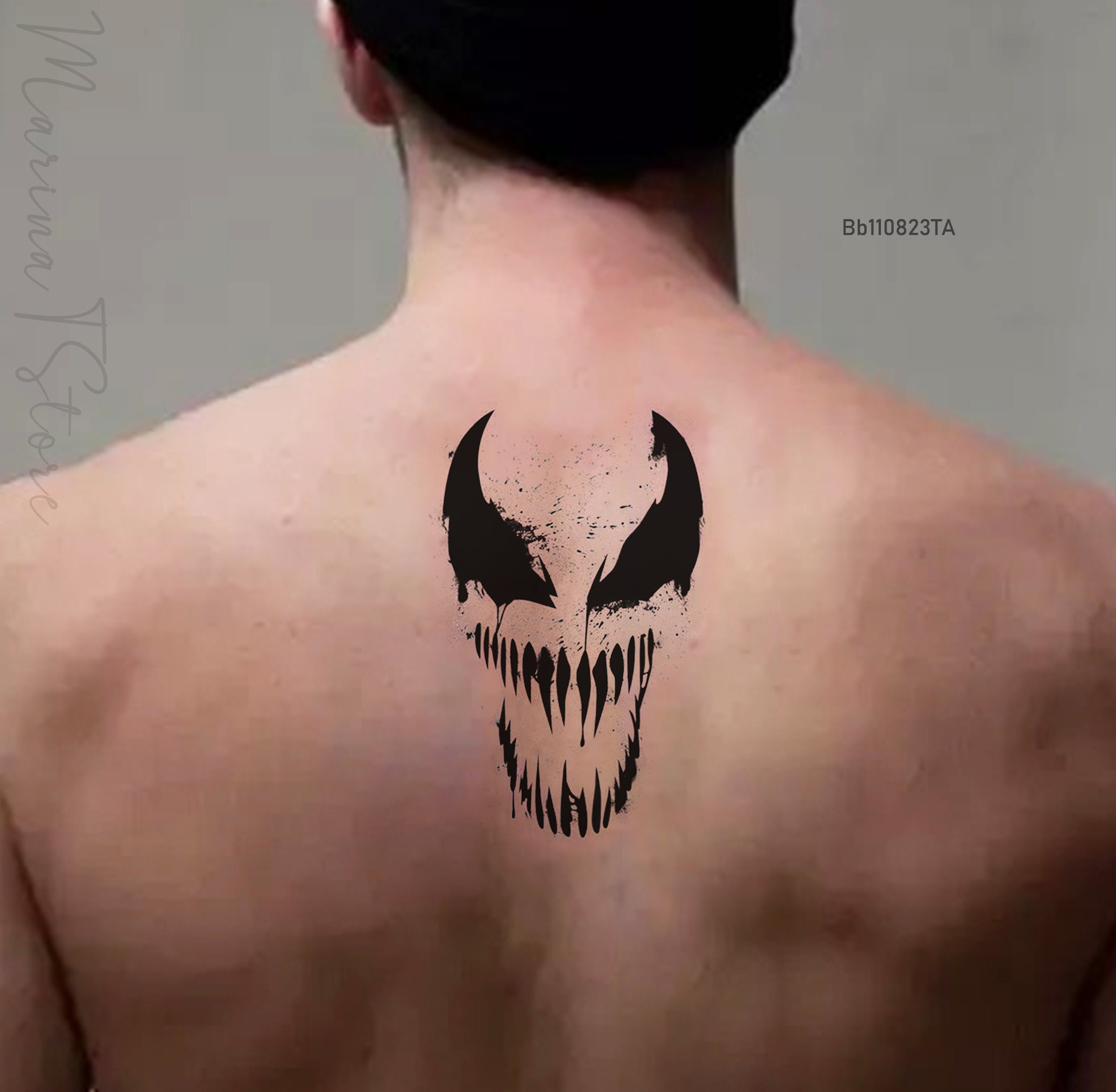 Spider Man Symbol Tattoos On Back