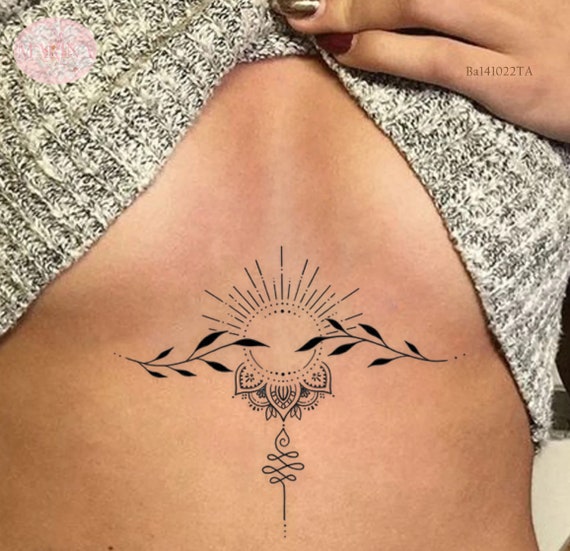 Unalome Sun Temporary Tattoo Stomach Tattoo Sternum Tattoo - Etsy Israel Unalome Sun Temporary Tattoo Stomach Tattoo Sternum Tattoo - Etsy Israel