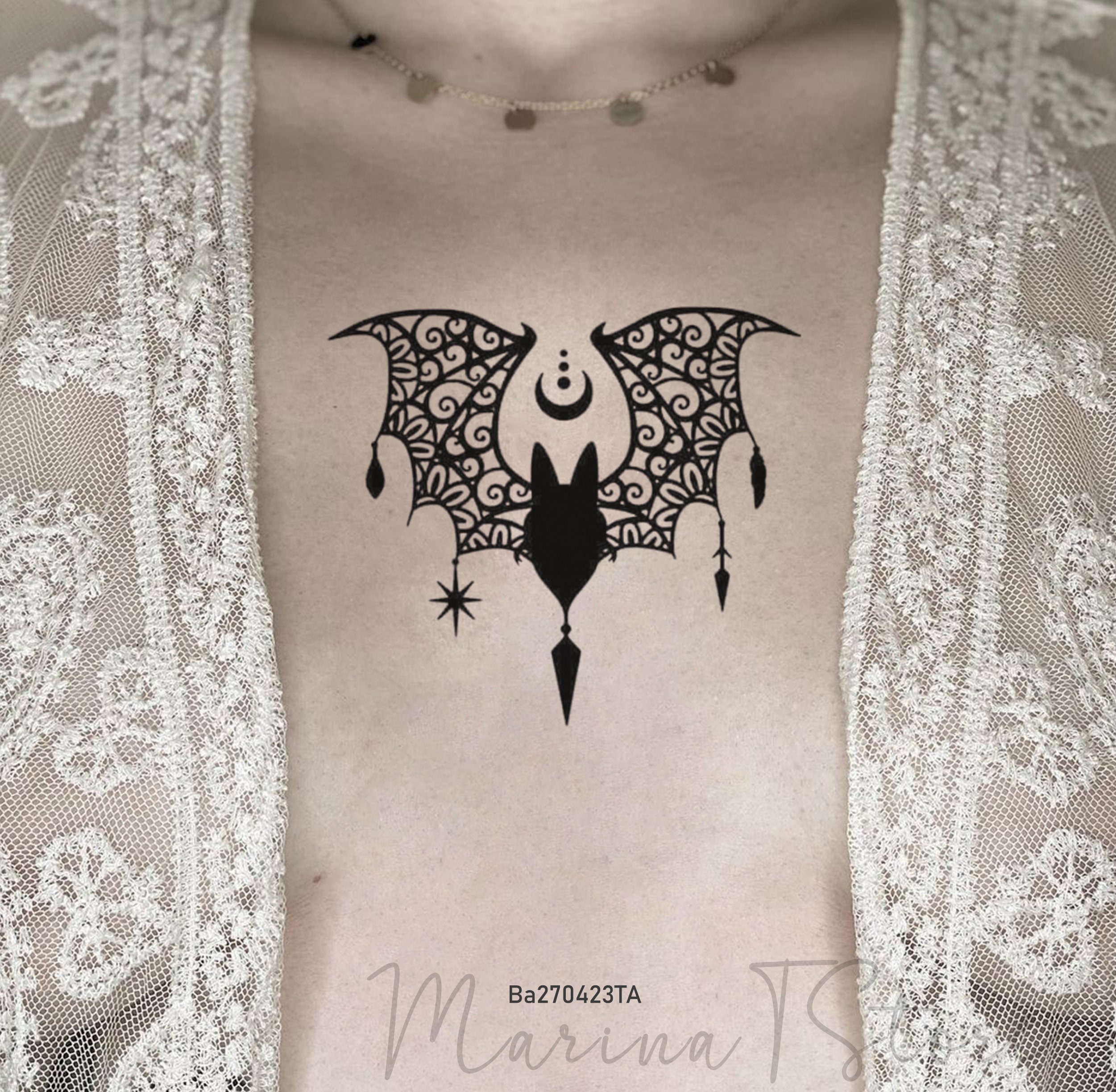 Bat Tattoo Porn - Bat Fake Tattoo - Etsy