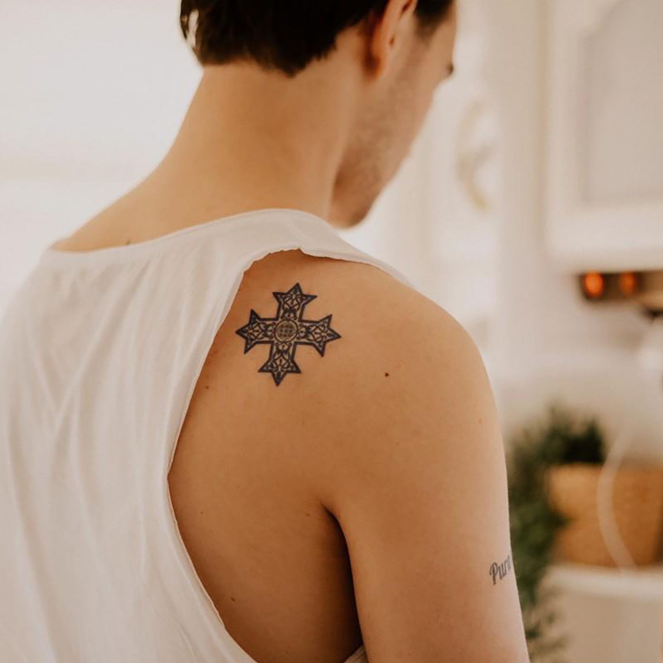 Coptic Cross Geometric Temporary Tattoo-spiritual Geometric - Etsy Finland