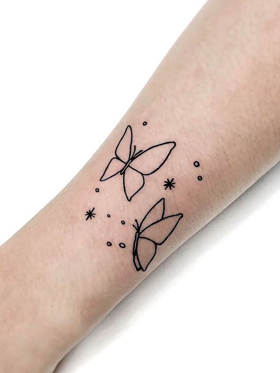 Simple Butterfly Outline Tattoos