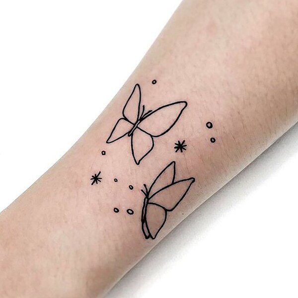 Butterfly Tattoo Outline - Etsy