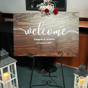Wedding Welcome Sign - Wood Wedding Sign - Rustic Wedding Decor - Easel not Included