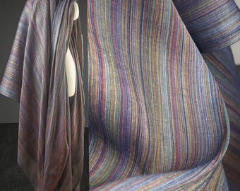 Tela de algodón tejida, tela de rayas moradas de colores, tela con vetas, tela natural, tela texturizada, tela para pantalones, tela para manualidades, por metro, tamaño A57