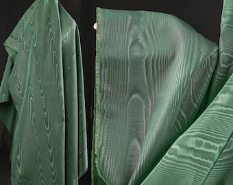 Green Jacquard Fabric, Moire Fabric, Dimensional Fabric, Reflective Fabric, Water-Pattern Textured Fabric, Creative Fabric,By The Meter,A119