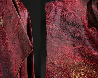 Double-sided Jacquard Fabric, Red Glossy Fabric, Metallic Glitter Fabric, Embossed Fabric, Green Textured Fabric, Luxurious Fabric, A7-1