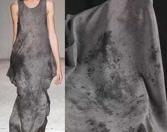 Plant-dyed Fabric, Ink-colored Dotted Dyeing, Gray Fabric, Cotton-linen Fabric, Tie-dye Fabric, Creative Fabric,By The Meter,A182-2