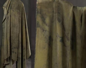 Dark Green Fabric, Splatter Print Fabric, Dirty Dyed Fabric, Stir-dyed Fabric, Tencel Fabric,Printed Fabric, Distressed Fabric,By Meter,A199