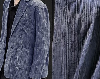 Striped Fabric, Jacquard Fabric, Blue Fabric, Embossed Fabric, Textured Fabric, Cotton-Linen Fabric, Creative Fabric, By The Meter, A220-2