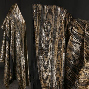Bark Texture Fabric, Black Gold Fabric, Gold-embossed Fabric, Tencel Fabric, Luxurious Fabric, Suit Dress Fabric, By the meter, A22