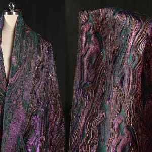 Embossed Fabric, Purple Textured Fabric, Double-sided Jacquard Fabric, Luxurious Fabric, Ripple Textured Fabric, Suit Dress Fabric, A4-1
