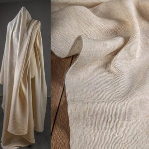 Tessuto di lino, tessuto stropicciato, tessuto a coste, tessuto a righe, tessuto strutturato, tessuto per cardigan, tessuto per abiti artistici, al metro, A56