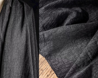 Cotton Linen Fabric, Black Fabric, Washed Texture, Tie-Dye Base Fabric, Soft Fabric, Premium Fabric, Creative Fabric, By The Meter, A105-3