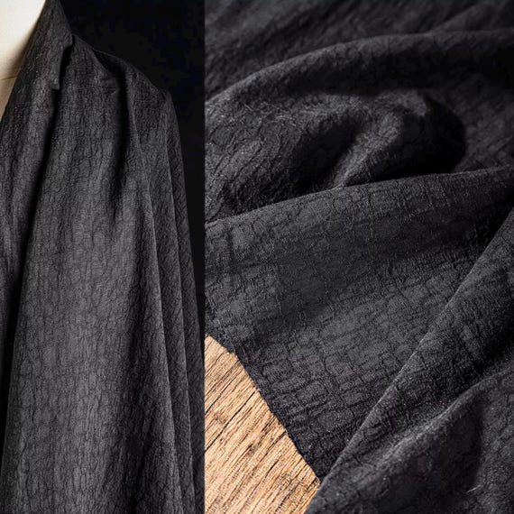 Cotton Linen Fabric, Black Fabric, Washed Texture, Tie-Dye Base Fabric, Soft Fabric, Premium Fabric, Creative Fabric, By The Meter, A105-3