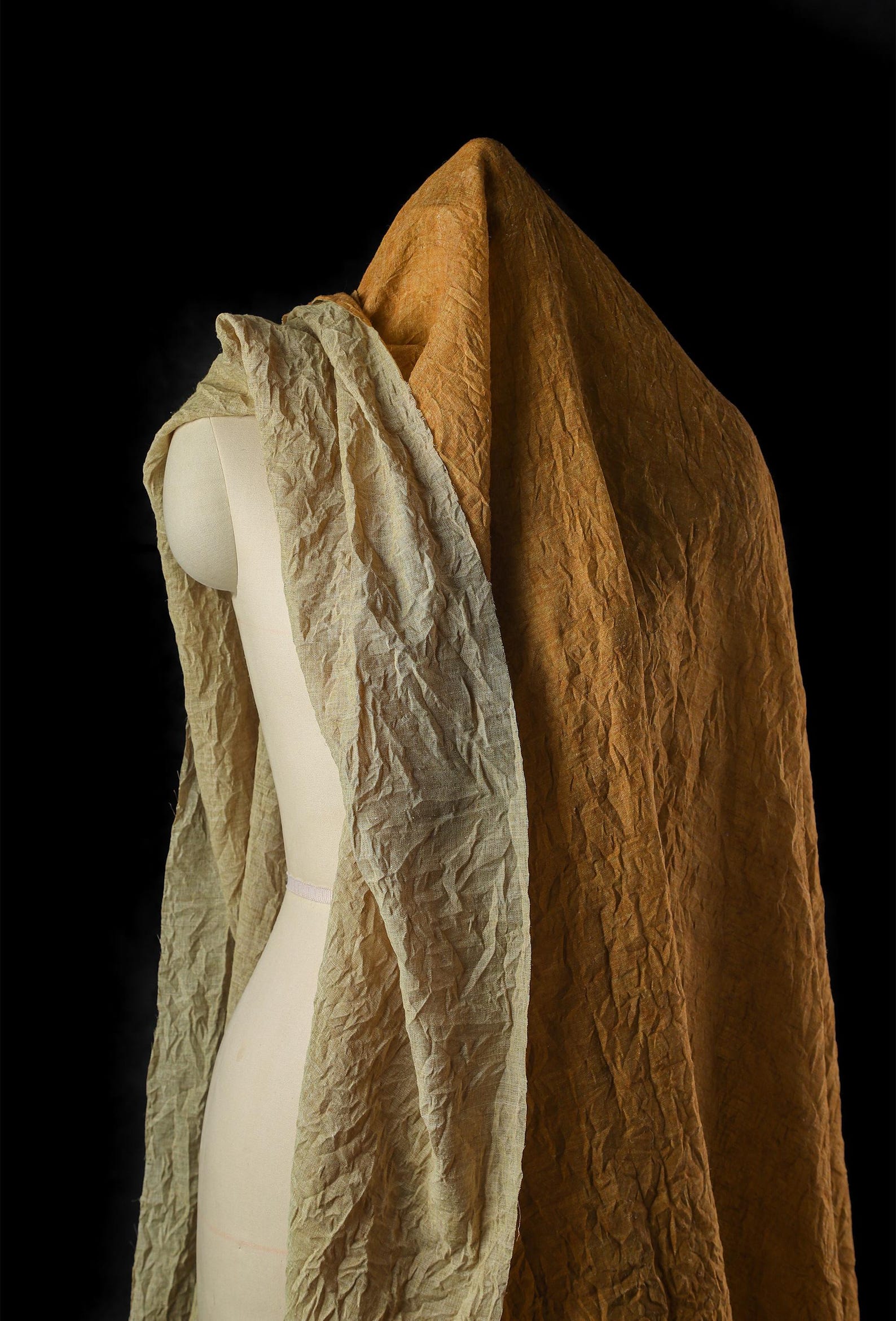 Structured Fabric Brown Crinkled Fabric, Textured Fabric, Thin Cotton-linen Fabric ...