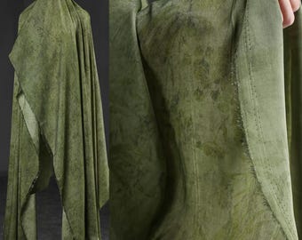Green Plant-Dyed Fabric, Tencel Fabric, Textured Fabric, Dark-Patterned Jacquard Fabric, Color-Frying Process, Soft Fabric, By The Meter,A94