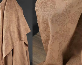 Clipped Fabric, Cotton-Linen Fabric, Jacquard Fabric, Textured Fabric, Creative Fabric, Rose Pattern, Premium Fabric, By The Meter, A153-2