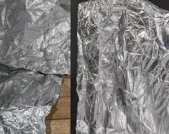 Silver Fabric, Dimensional Fabric, Pleated Fabric, Soft Metallic Fabric, Reflective Fabric, Creative Fabric, Premium Fabric, By Meter, A165