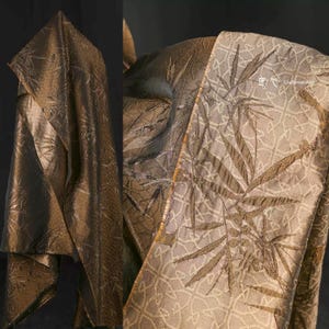 Brown Jacquard Fabric, Dimensional Fabric, Embroidered Fabric, Subtle-Patterned Base Fabric, Floral-Patterned Fabric, By The Meter, A109