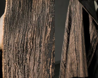 Brown Fabric, Polyester Fabric, Vertical Striped, Jacquard Fabric, Dimensional Texture Fabric, Creative Fabric, By The Meter, A239-1