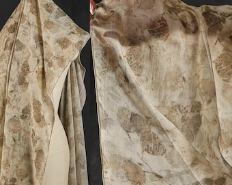 Tencel Fabric, Mottled Texture Fabric, Plant-Dyed Pattern Fabric, Yellow Apricot Leaf Printed Fabric, Soft Fabric,By The Meter, A129