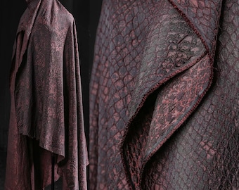 Red Black Checkered Fabric, Cotton linen Fabric, Green Jacquard Fabric, Snake skin pattern fabric, Embossed Fabric, Textured Fabric, A9-1