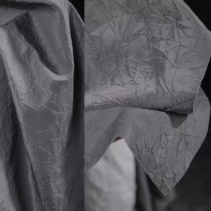Irregular Crinkled Fabric, Gray Fabric, Pleated Fabric, Dimensional Fabric, Textured Fabric, Creative Fabric, By The Meter, A195-2