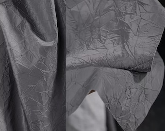 Irregular Crinkled Fabric, Gray Fabric, Pleated Fabric, Dimensional Fabric, Textured Fabric, Creative Fabric, By The Meter, A195-2