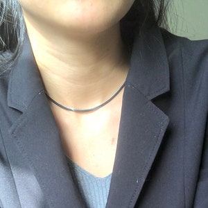 snake chain choker, herringbone chain necklace, thick gold herringbone necklace, flat chain, hypoallergenic, waterproof, tarnish-resistant