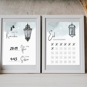 Printable Ramadan Decoration | Islamic Art Printable | Ramadan Calendar | Countdown to Eid