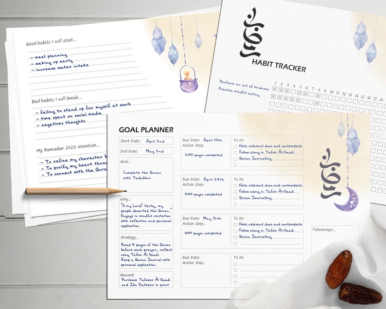 Ramadan Planner 2022 Printable Ramadan Journal A4 Digital Etsy