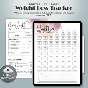 Gewichtsverliestracker | Digitale fitnessplanner | Gewichtsverlies grafiek