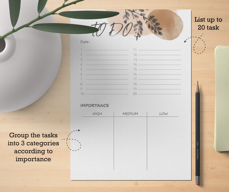 Daily Planner Printable A4 A5 Printable to Do List Letter - Etsy