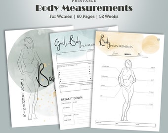 Printable Measurement Tracker for Women | Digital Fitness Planner